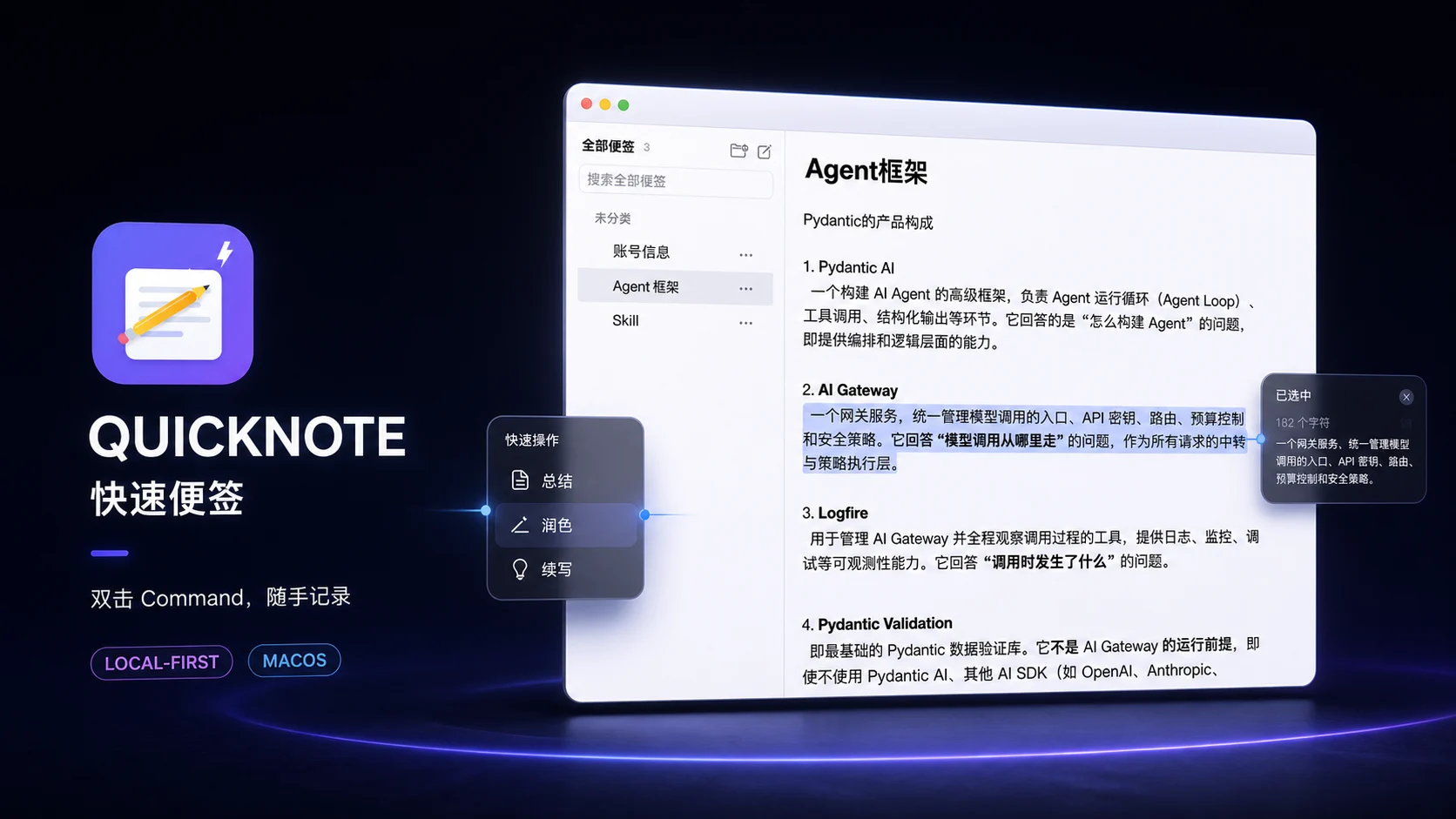 QuickNote macOS 快速便签
